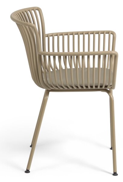 Béžová kovová/plastová zahradní židle Surpika – Kave Home