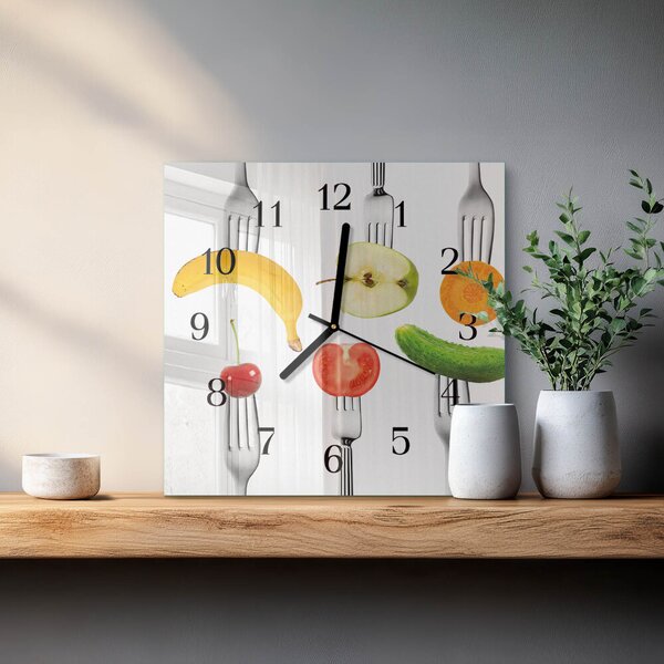 Skleněné hodiny na stěnu Ovoce zskc-30x30-00184364