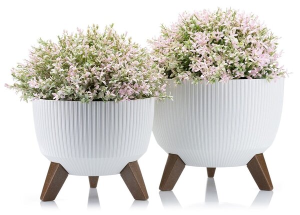 PLASTOVÝ KVĚTINÁČ ROSA LINEA ECO 15X24 CM BÍLÁ