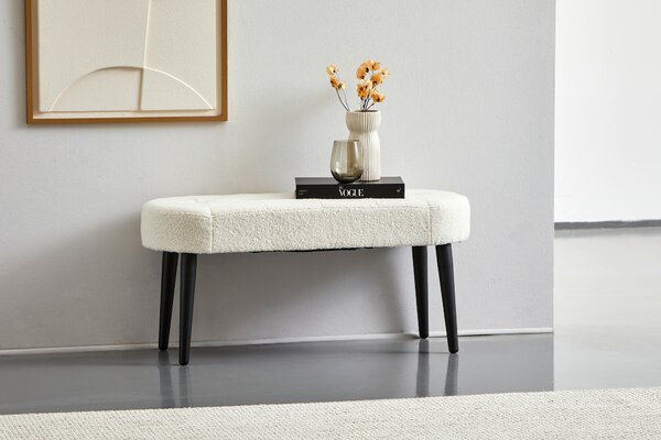 TABURETOVÁ LAVICE, kov, textil, 95/46/38 cm MID.YOU - Online Only lavice, Online Only