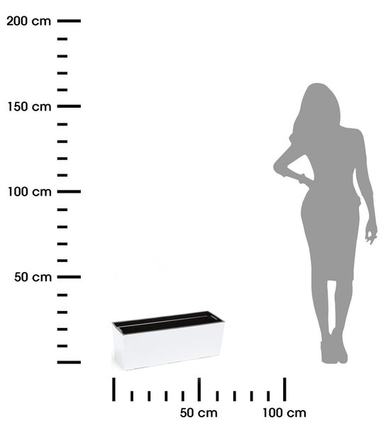 PLASTOVÝ KVĚTINÁČ BOUQUET 19X56 CM BÍLÁ