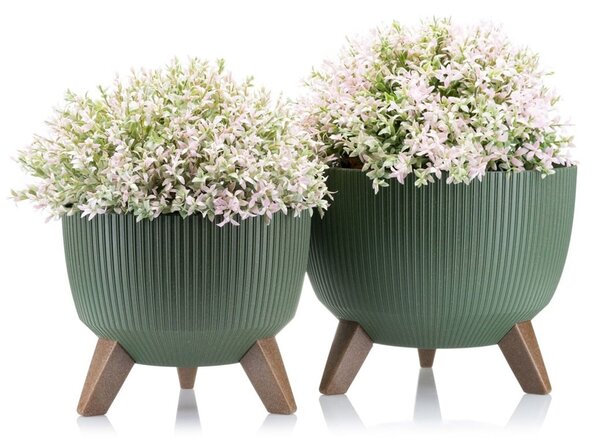 PLASTOVÝ KVĚTINÁČ ROSA LINEA ECO 15X24 CM ZELENÁ