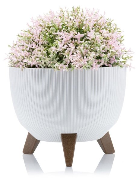 PLASTOVÝ KVĚTINÁČ ROSA LINEA ECO 15X24 CM BÍLÁ