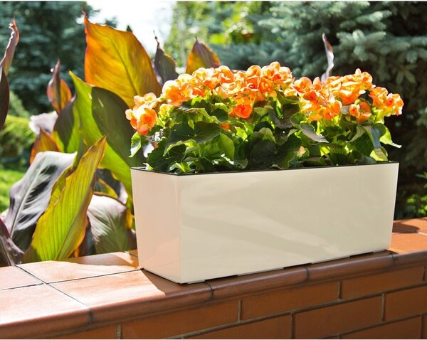 PLASTOVÝ KVĚTINÁČ BOUQUET 19X56 CM BÍLÁ