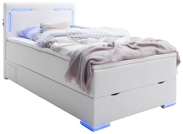 POSTEL BOXSPRING, 120/200 cm, bílá Xora - Jednolůžkové postele, Online Only