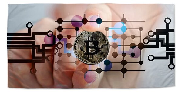 Sablio Ručník Bitcoin - 30x50 cm