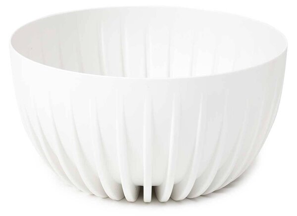 PLASTOVÝ KVĚTINÁČ STRIPPED ECO SADA 2KS 16X30 CM+15X24 CM BÍLÁ