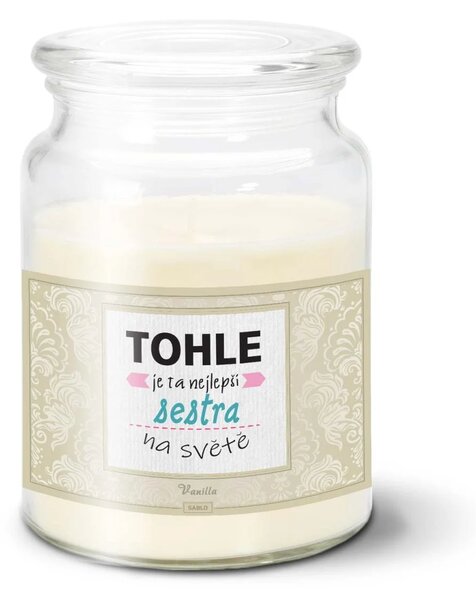 Sablio Svíčka Tohle je ta nejlepší sestra na světě - 500 g