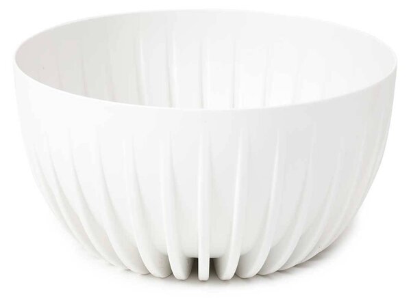 PLASTOVÝ KVĚTINÁČ STRIPPED ECO SADA 2KS 16X30 CM+15X24 CM BÍLÁ
