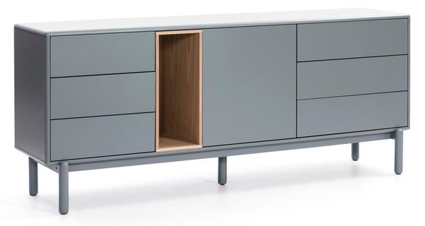 Modro-šedá nízká komoda 180x76 cm Corvo – Teulat