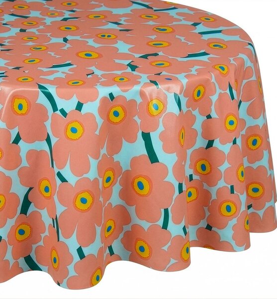 WATERPROOF Ubrus omyvatelný kulatý květiny 140 cm