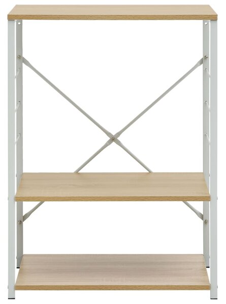 Skříňka na mikrovlnku bílá a dub 60 x 39,6 x 79,5 cm kompozit