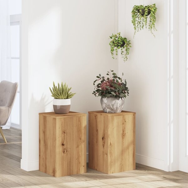 Stojany na rostliny 2 ks dub artisan 30 x 30 x 50 cm kompozit