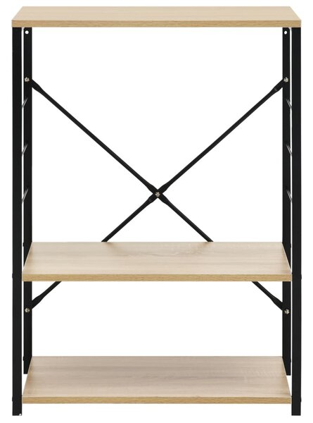 Skříňka na mikrovlnku černá a dub 60 x 39,6 x 79,5 cm kompozit