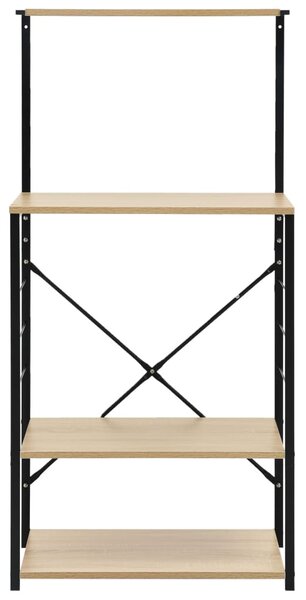 Skříňka na mikrovlnku černá a dub 60 x 39,6 x 123 cm kompozit
