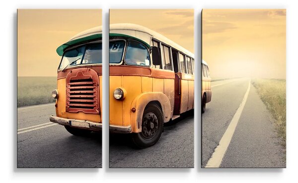 Sablio Obraz - 3-dílný Autobus veterán - 120x80 cm