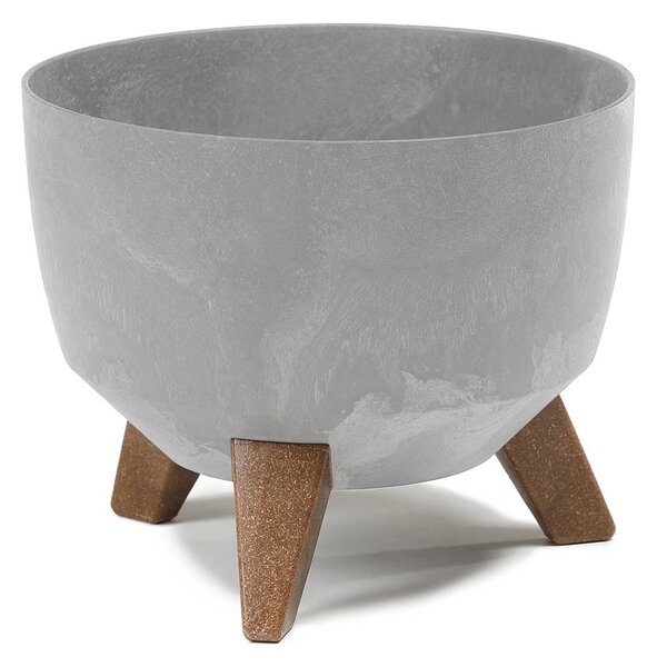 PLASTOVÝ KVĚTINÁČ ROSA ECO 15X24 CM IMITACE BETONU ŠEDÁ
