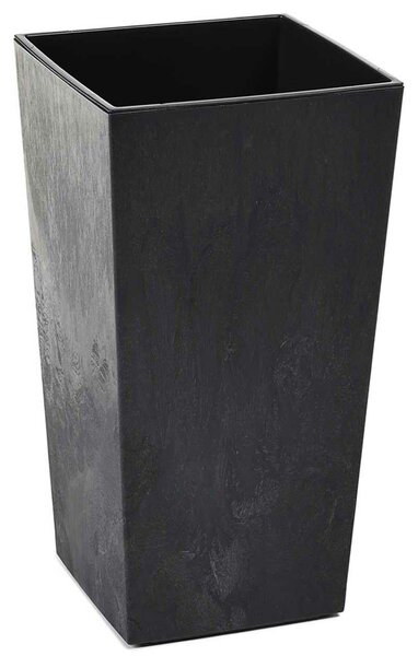 PLASTOVÝ KVĚTINÁČ PORTO 68X35X35 CM IMITACE BETONU ČERNÁ