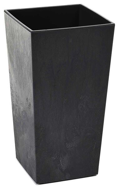 PLASTOVÝ KVĚTINÁČ PORTO 68X35X35 CM IMITACE BETONU ČERNÁ