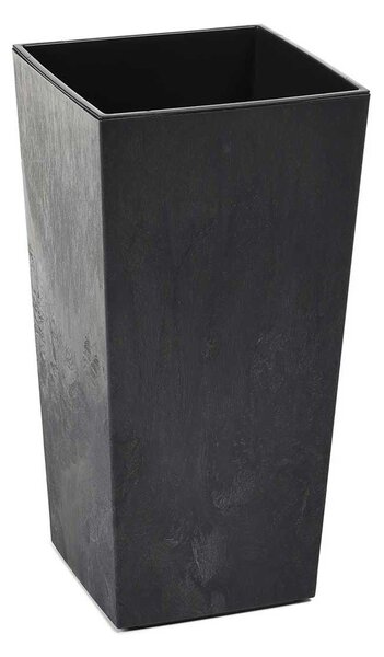 PLASTOVÝ KVĚTINÁČ PORTO 46X25X25 CM IMITACE BETONU ČERNÁ