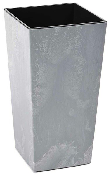 PLASTOVÝ KVĚTINÁČ PORTO 68X35X35 CM IMITACE BETONU ŠEDÁ
