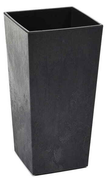 PLASTOVÝ KVĚTINÁČ PORTO 57X29X29 CM IMITACE BETONU ČERNÁ