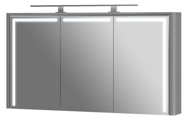 Kingsbath Levanto Grey 128 zrcadlová skříňka do koupelny s LED osvětlením a podsvícením