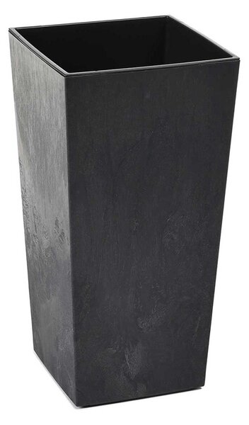 PLASTOVÝ KVĚTINÁČ PORTO 57X29X29 CM IMITACE BETONU ČERNÁ