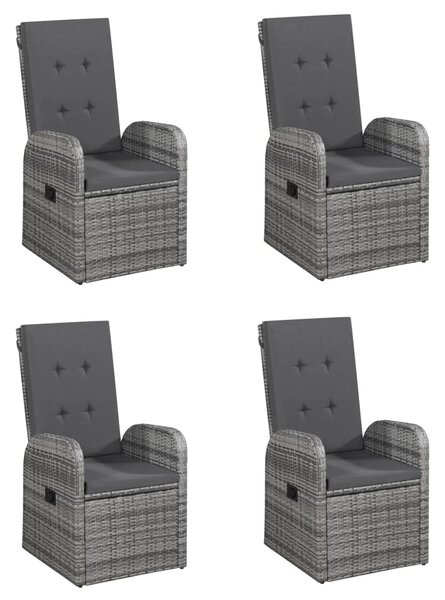 5dílný zahradní jídelní set šedý