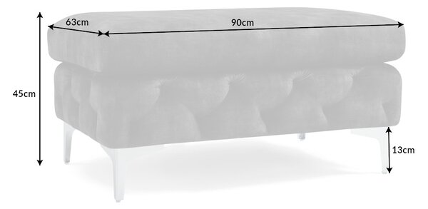 Designová taburetka Rococo tmavě šedá