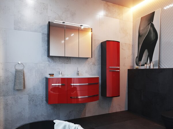 Lavedo Vanessa Red 100 zrcadlová skříňka do koupelny s LED osvětlením