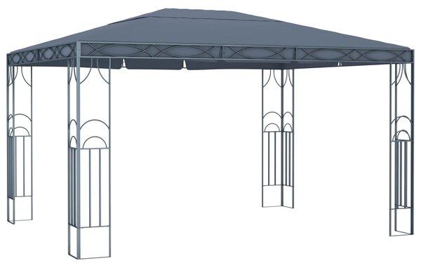 Altán se světelnými LED řetězy 400 x 300 cm antracitový