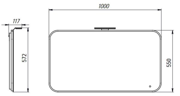 Lavedo Velluto Grey 100 zrcadlová skříňka do koupelny s LED osvětlením