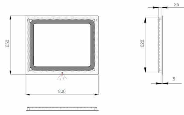 Lavedo Lava Hella 80x65 koupelnové zrcadlo s LED podsvícením