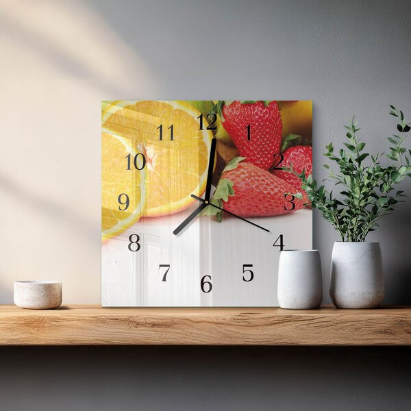 Skleněné hodiny na stěnu Ovoce zskc-30x30-00183338