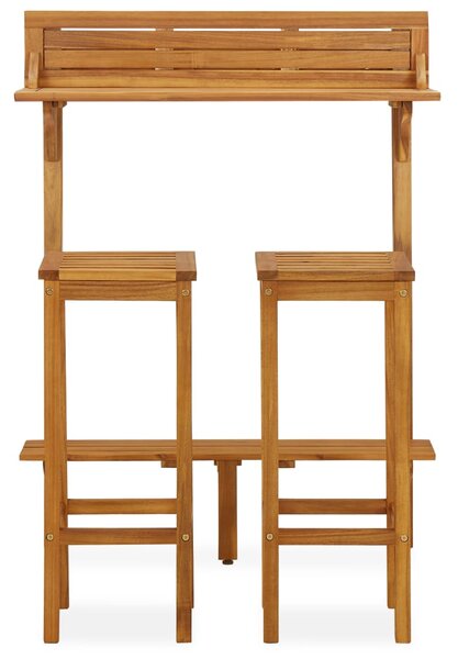 3dílný barový set na balkon masivní akáciové dřevo