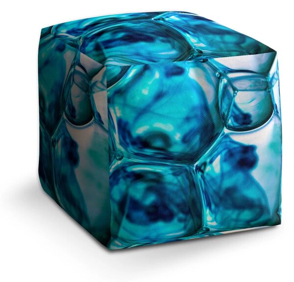 Sablio Taburet Cube Modré bubliny - 40x40x40 cm