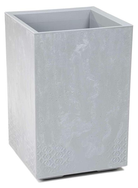 PLASTOVÝ KVĚTINÁČ NA KOLEČKÁCH BETONIQUE 60X40X40 CM IMITACE BETONU ŠEDÁ