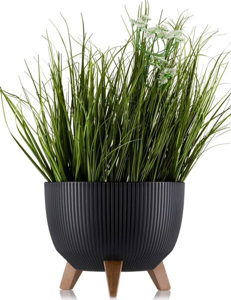PLASTOVÝ KVĚTINÁČ ROSA LINEA ECO 18X29 CM ČERNÁ