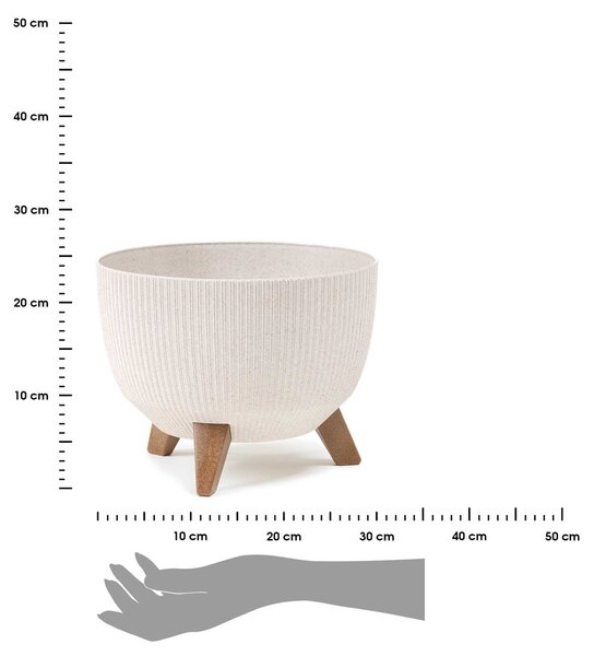 PLASTOVÝ KVĚTINÁČ ROSA LINEA ECO 18X29 CM KRÉMOVÁ