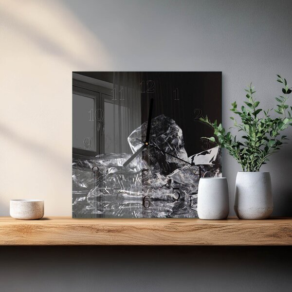 Skleněné hodiny na stěnu Kostky ledu zskc-30x30-00184501
