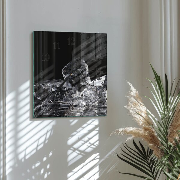 Skleněné hodiny na stěnu Kostky ledu zskc-30x30-00184501