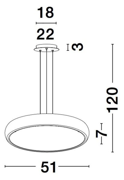 Nova Luce Závěsné LED svítidlo GAP, 50W 3000K Barva: Bílá