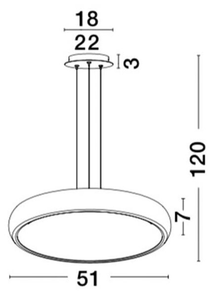 Nova Luce Závěsné LED svítidlo GAP, 50W 3000K Barva: Bílá