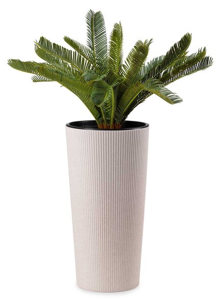 PLASTOVÝ KVĚTINÁČ URBANIKA ECO SADA 2KS 57X30 CM+46,6X25,5 CM BÉŽOVÁ