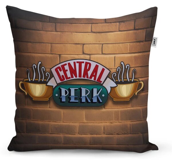 Sablio Polštář Seriál přátelé CENTRAL PERK Cihly - 40x40 cm