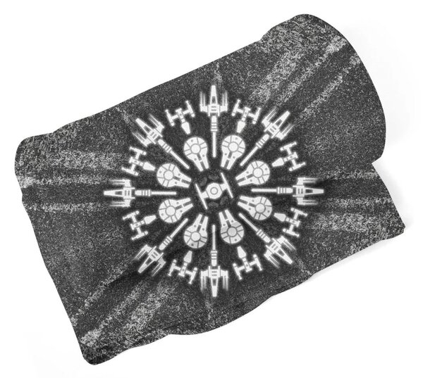Sablio Deka Star Wars Vesmírné lodě na šedém abstraktu - 150x120 cm