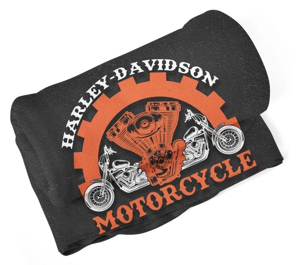 Sablio Deka Harley-Davidson motor Černé pozadí - 150x120 cm