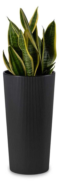 PLASTOVÝ KVĚTINÁČ URBANIKA ECO SADA 2KS 57X30 CM+46,6X25,5 CM ČERNÁ