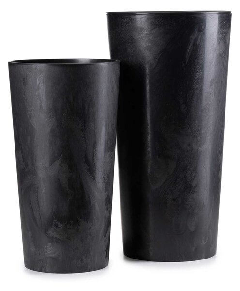 PLASTOVÝ KVĚTINÁČ URBANIKA SADA 2KS 57X30 CM+46,6X25,5 CM ČERNÁ